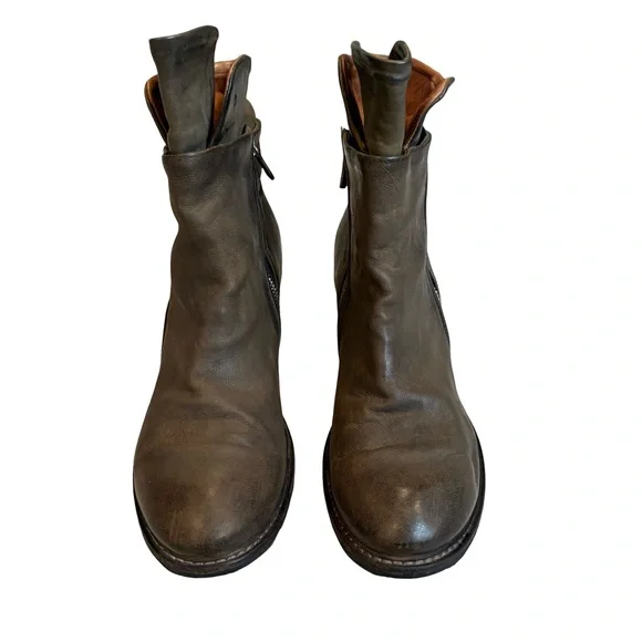 A.S. 98 Cadmus Distressed Leather Motorcycle Boot, Sz 41 - Picture 2 of 16